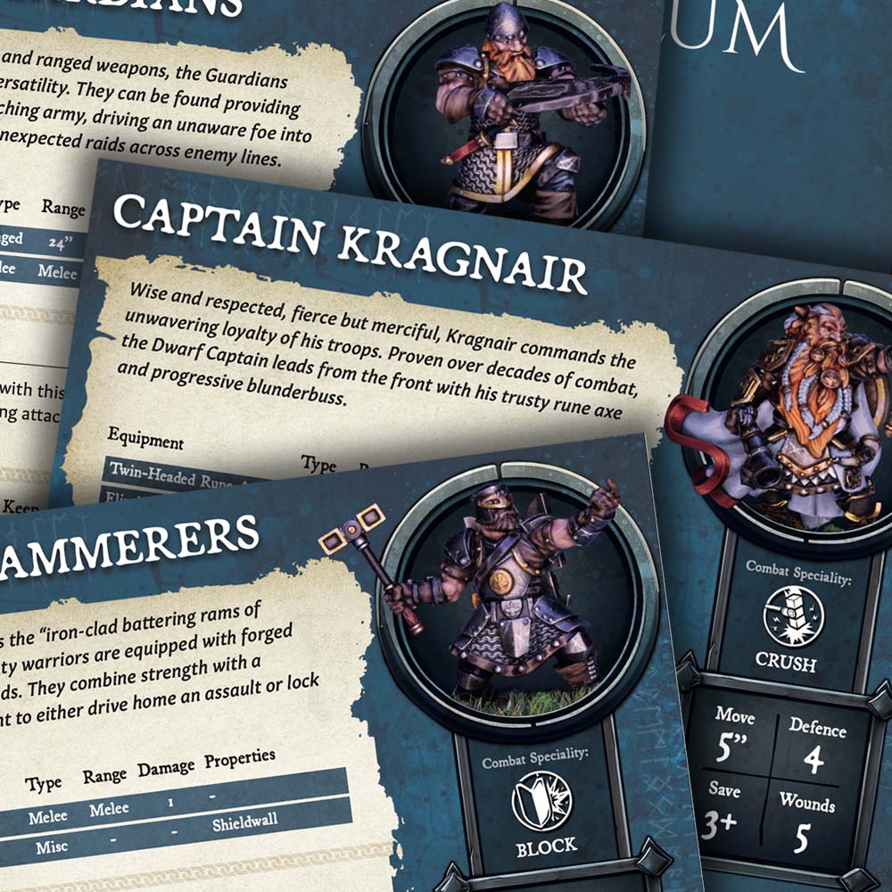 The Dwarves of Anvil Keep - Unit cards